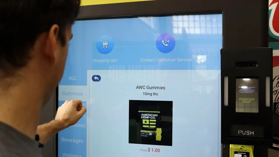 Smart vending kiosk verifies age with ID scan and face match